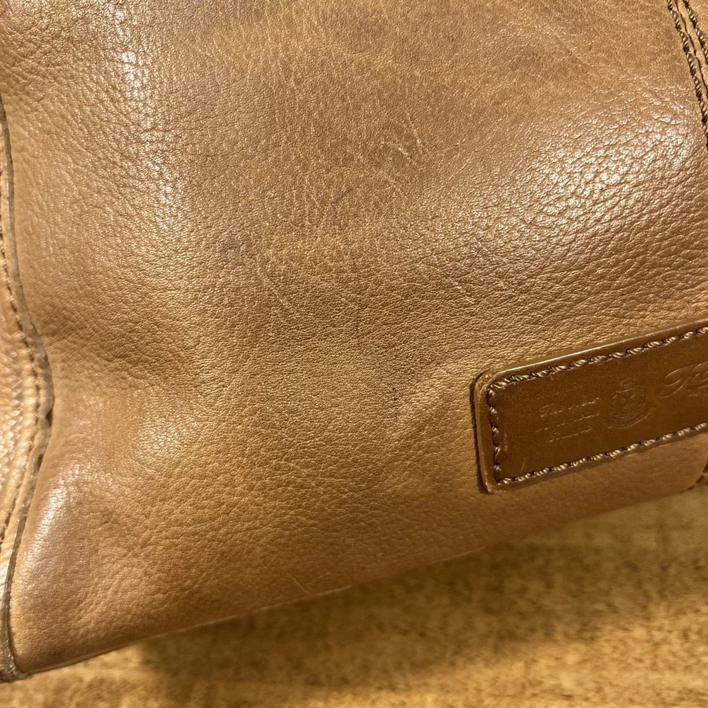 Vintage Fossil 1954 Genuine Leather Purse Shoulder Handbag Tan #75082